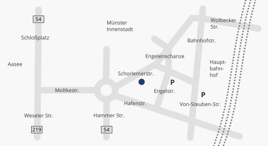 Anfahrtsskizze Dr. Müller-Rensmann, Münster